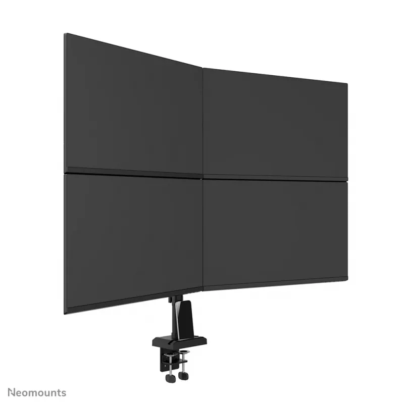 Keturių monitorių laikiklis Neomounts DS60-600BL2-2, 10–32 colių ekranams, VESA 75x75–100x100, maks. apkrova 8 kg, spaustuvas / įvorė, juodas