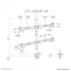 Keturių monitorių laikiklis Neomounts DS60-600BL2-2, 10–32 colių ekranams, VESA 75x75–100x100, maks. apkrova 8 kg, spaustuvas / įvorė, juodas