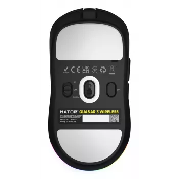 HATOR Quasar 3 Wireless pelė Žaidimų Abiem rankoms tinkama RF belaidė + Bluetooth + USB Type-A Optinė 12000 DPI