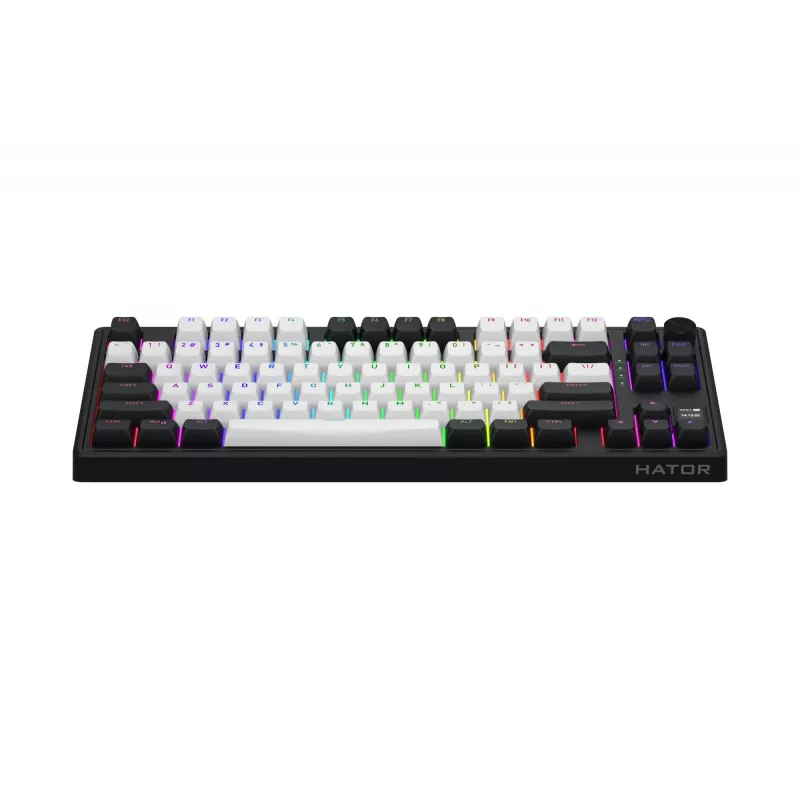 HATOR Skyfall 80 MAG ULTIMA 8K belaidė klaviatūra, skirta žaidimams USB + RF belaidė + Bluetooth QWERTY US English Juoda, Balta