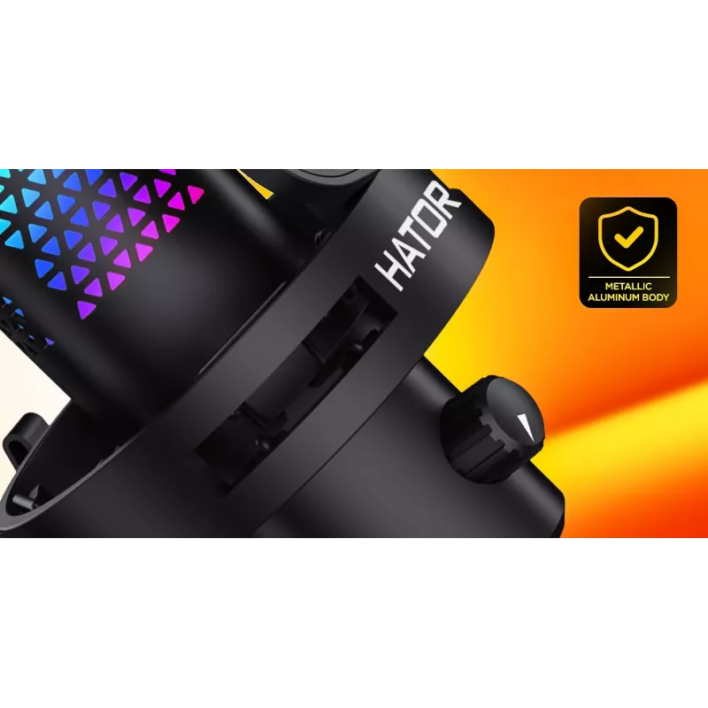 HATOR Dreamcast X, juoda, podkastų mikrofonas, -32 dB, 20 - 16000 Hz, 16 bitų, 96 kHz, 70 dB