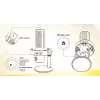 HATOR Dreamcast X, juoda, podkastų mikrofonas, -32 dB, 20 - 16000 Hz, 16 bitų, 96 kHz, 70 dB