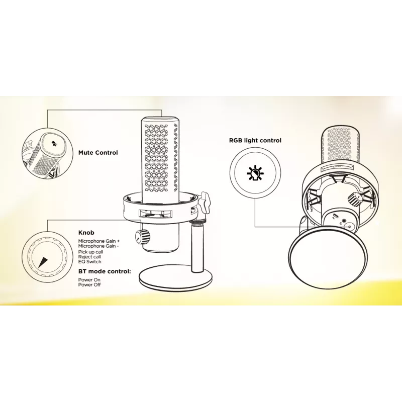 HATOR Dreamcast X, juoda, podkastų mikrofonas, -32 dB, 20 - 16000 Hz, 16 bitų, 96 kHz, 70 dB