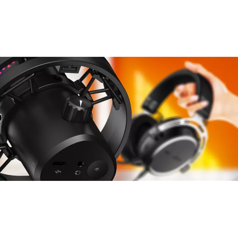 HATOR Dreamcast X, juoda, podkastų mikrofonas, -32 dB, 20 - 16000 Hz, 16 bitų, 96 kHz, 70 dB