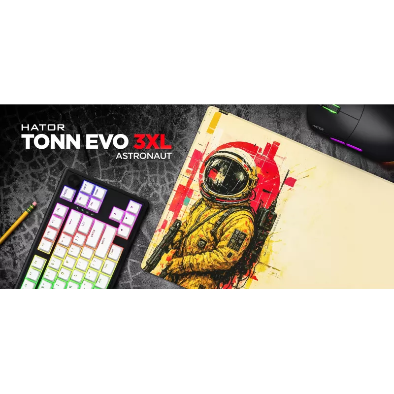 HATOR Tonn EVO 3XL Astronaut žaidimų pelės kilimėlis, guma, įvairiaspalvis