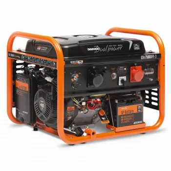 Daewoo GDA 7500DPE-3 variklio generatorius 6000 W 30 L Benzinas Oranžinė, Juoda