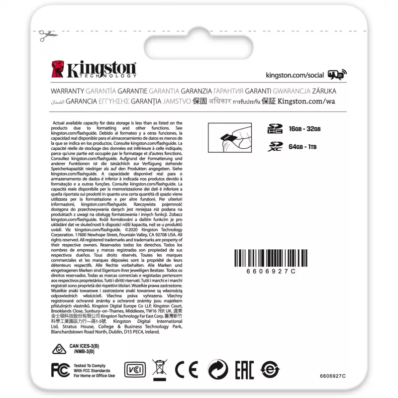 Atminties kortelė SDXC 64GB C10/SDS2/64GB Kingston