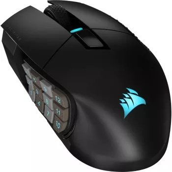 Corsair SCIMITAR ELITE WIRELESS pelė, skirta žaidimams, dešiniarankiams, RF belaidė + Bluetooth + USB Type-C, optinė, 26000 DPI