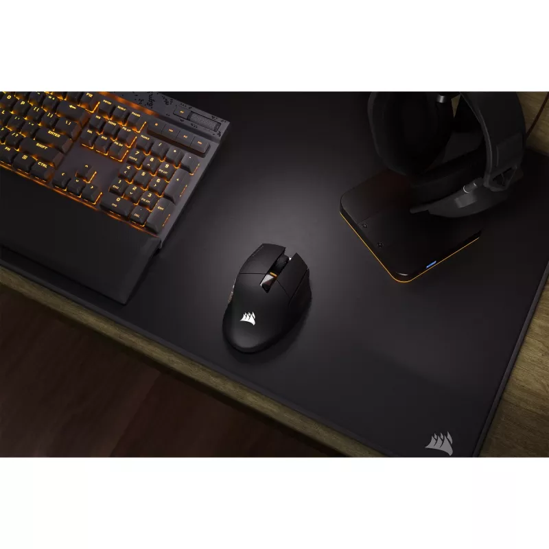 Corsair SCIMITAR ELITE WIRELESS pelė, skirta žaidimams, dešiniarankiams, RF belaidė + Bluetooth + USB Type-C, optinė, 26000 DPI