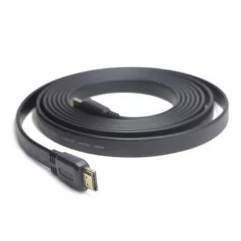 HDMI-HDMI kabelis v2.0 3D TV High Speed Ethernet 1,8 m plokščias (auksinės jungtys)