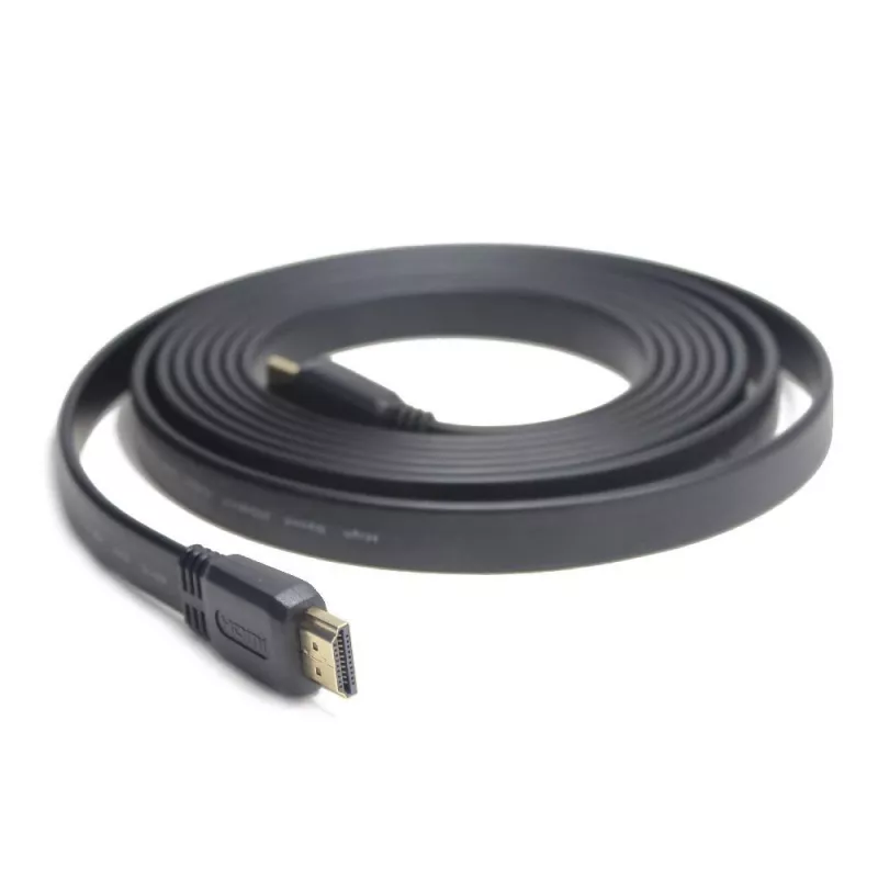 HDMI-HDMI kabelis v2.0 3D TV High Speed Ethernet 1,8 m plokščias (auksinės jungtys)