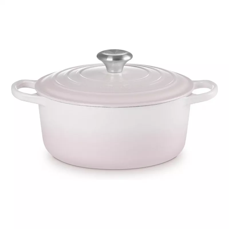 Le Creuset Signature Cast Iron Round Casserole 24cm shell pink