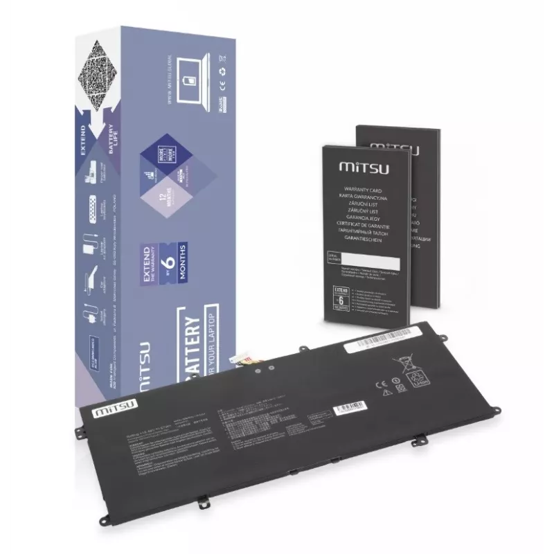 Baterija MITSU C41N1904, skirta ASUS — 4347 mAh 15,48 V, modelis BC/AS-UX425