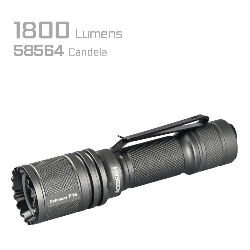 AceBeam P16 Įkraunamas LED žibintuvėlis 1000 liumenų pilkas