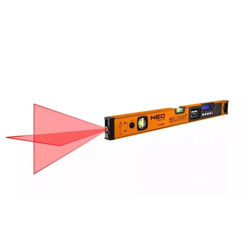 Neo Tools gulsčiukas su elektroniniu ekranu ir lazerine rodykle 60 cm