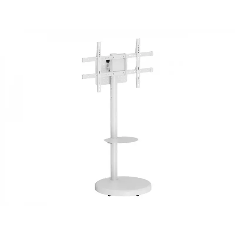 TECHLY Grindinis stovas su vežimėlio lentyna LCD/LED/Plazminiam televizoriui 37-86 colių Baltas