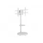 TECHLY Grindinis stovas su vežimėlio lentyna LCD/LED/Plazminiam televizoriui 37-86 colių Baltas