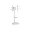 TECHLY Grindinis stovas su vežimėlio lentyna LCD/LED/Plazminiam televizoriui 37-86 colių Baltas