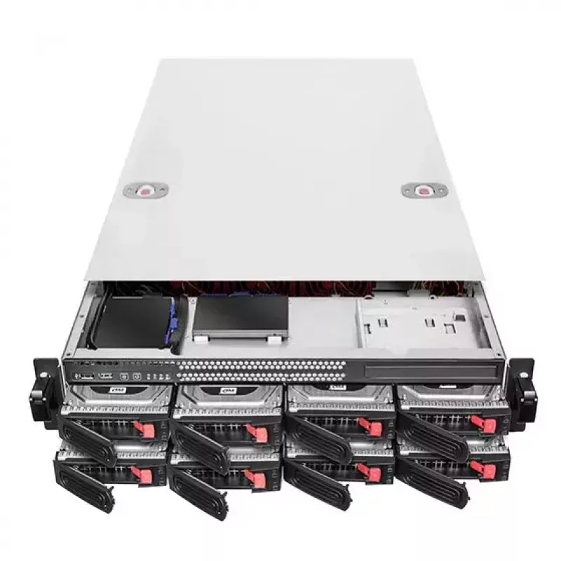 HDD korpusas Sidabrinėstone RM22-308 2.5/3.5 colio 10 diskų juoda balta