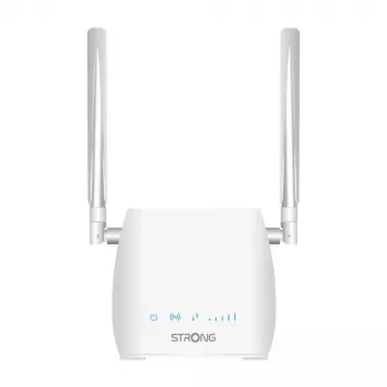 Nešiojamasis maršrutizatorius STRONG 300M Vienos juostos 2,4 GHz Wi‑Fi 4 (802.11n) Fast Ethernet 4G Baltas