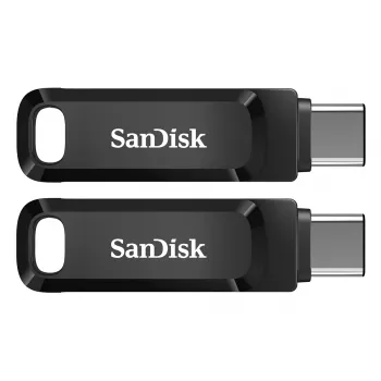 2 vnt. pakuotė SanDisk Ultra Dual Go Type-A/Type-C 64 GB USB atmintinė pasukama, iki 150 MB/s, USB 3.2 Gen 1x1 (5 Gbit/s)