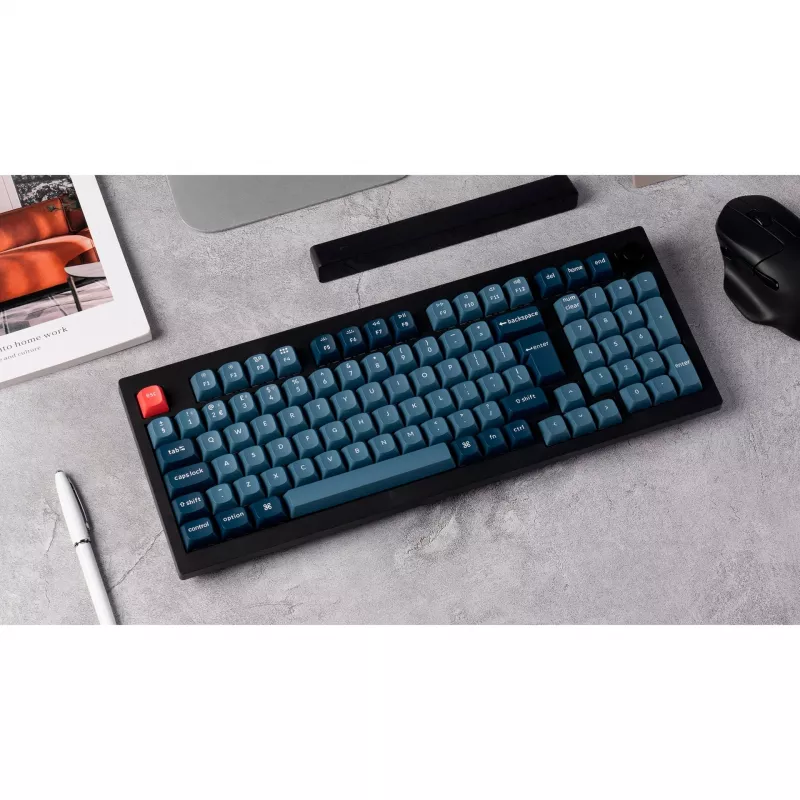 V5 Max, žaidimų klaviatūra juoda/mėlynai pilka, DE išdėstymas, Gateron Jupiter Banana, Hot-Swap, RGB