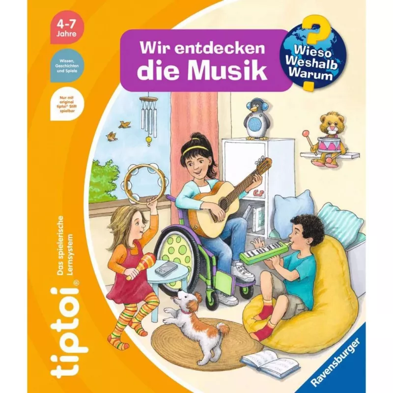 tiptoi Kodėl? Kaip? Kam? Atrandame muziką, Mokomoji knyga