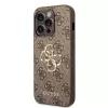 GUESS dėklas Guess GUHCP15L4GMGBR iPhone 15 Pro 6.1 ruda | rudas kietas dėklas 4G Big Metal Logo