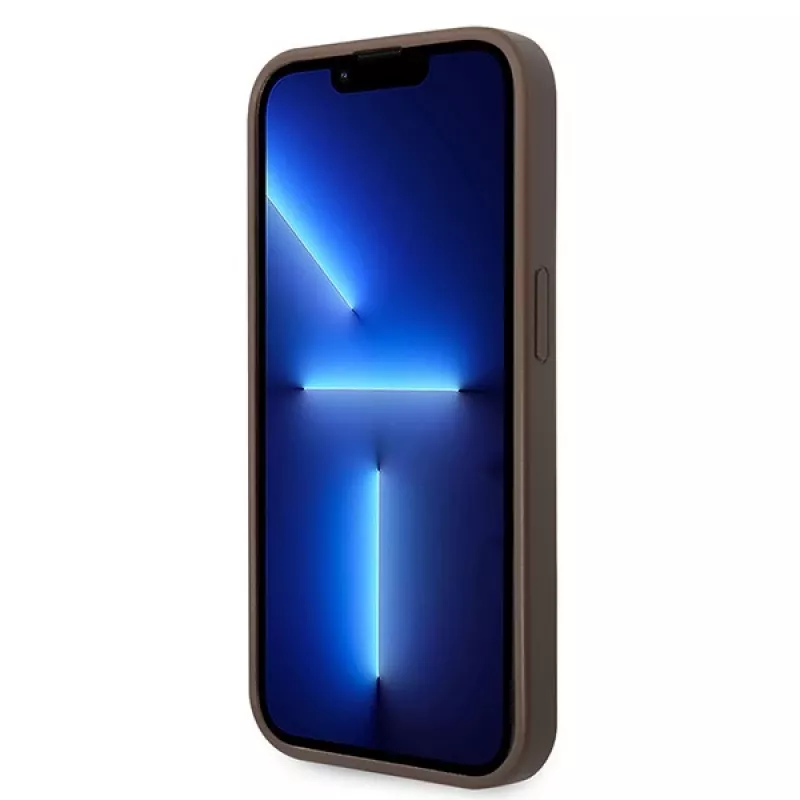 GUESS dėklas Guess GUHCP15L4GMGBR iPhone 15 Pro 6.1 ruda | rudas kietas dėklas 4G Big Metal Logo