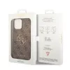GUESS dėklas Guess GUHCP15L4GMGBR iPhone 15 Pro 6.1 ruda | rudas kietas dėklas 4G Big Metal Logo