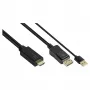 Alcasa HDMI-DP020 vaizdo kabelio adapteris 2 m HDMI Type A DisplayPort juodas