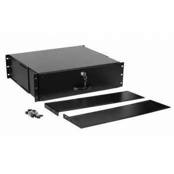 Stalčių blokas Equip Lockable Drawer 19 inch 3U RAL9005 juoda