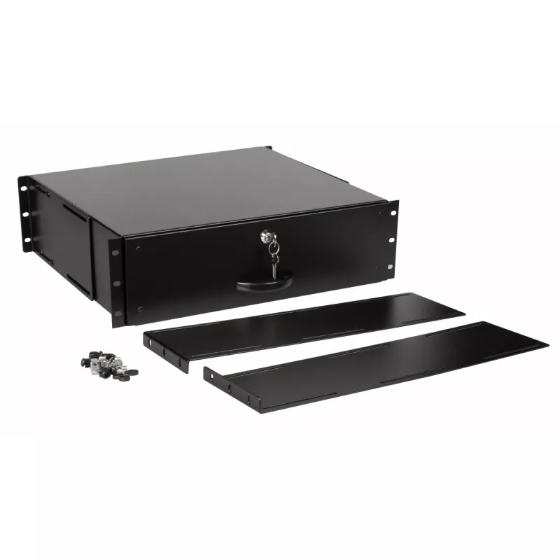 Stalčių blokas Equip Lockable Drawer 19 inch 3U RAL9005 juoda