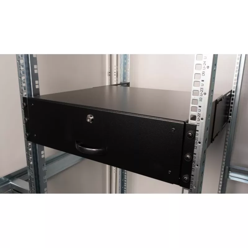 Stalčių blokas Equip Lockable Drawer 19 inch 3U RAL9005 juoda