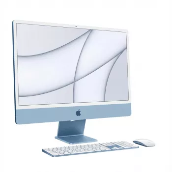 APPLE iMac Z1E5 59,62cm 23,5Colių standartinis stiklas M4 8C CPU/8C GPU/16C N.E. 16GB 256GB SSD Gbit Eth MM NumKey TID DE Mėlynas (Z1E5-MWUF3D/A-0799NS)
