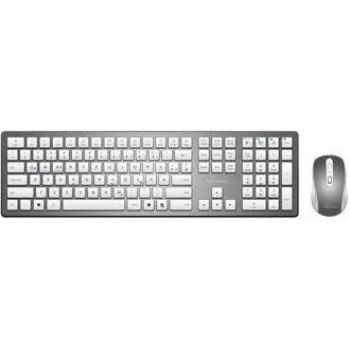 Belaidės klaviatūros ir optinės pelės rinkinys MediaRange MROS135 QWERTZ Sidabrinė — belaidis rinkinys, QWERTZ išdėstymas, sidabrinis