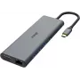 Akasa AK-CBCA28-18BK nešiojamojo kompiuterio dokas ir prievadų daugiklis Laidinis USB 3.2 Gen 1 (3.1 Gen 1) Type-C Juoda - Pilka (AK-CBCA28-18BK)