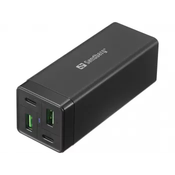 SANDBERG maitinimo blokas - 65 vatų - 3,25 A - PD, QC - 4 išvesties prievadai (2 x USB, 2 x USB-C)