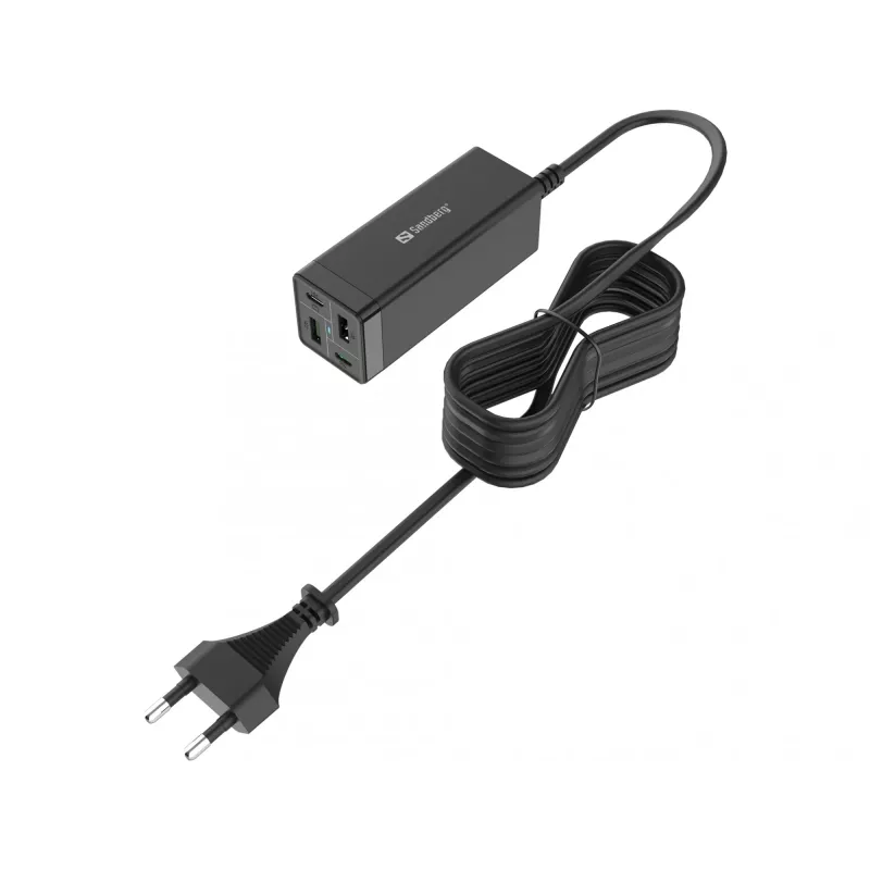 SANDBERG maitinimo blokas - 65 vatų - 3,25 A - PD, QC - 4 išvesties prievadai (2 x USB, 2 x USB-C)