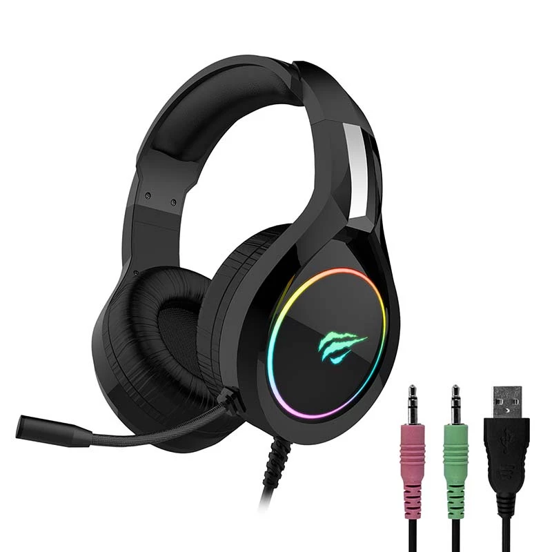 Žaidimų ausinės Havit GAMENOTE H2232D RGB USB+3.5mm