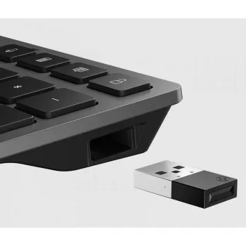 HP 720 kelių įrenginių įkraunama belaidė klaviatūra, pilno dydžio, USB, Bluetooth