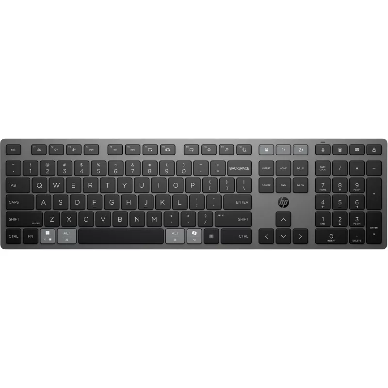 HP 720 kelių įrenginių įkraunama belaidė klaviatūra, pilno dydžio, USB, Bluetooth