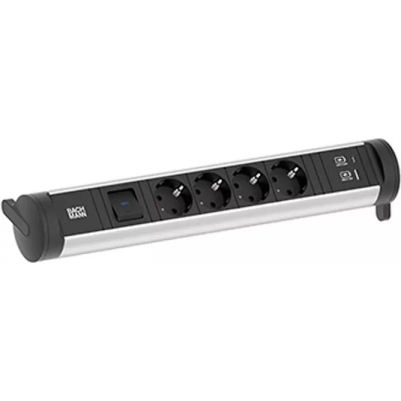 BACHMANN CYCLE Base 4xCEE7/3 1x jungiklis 1xUSB A/C 22W 0,2m GST18