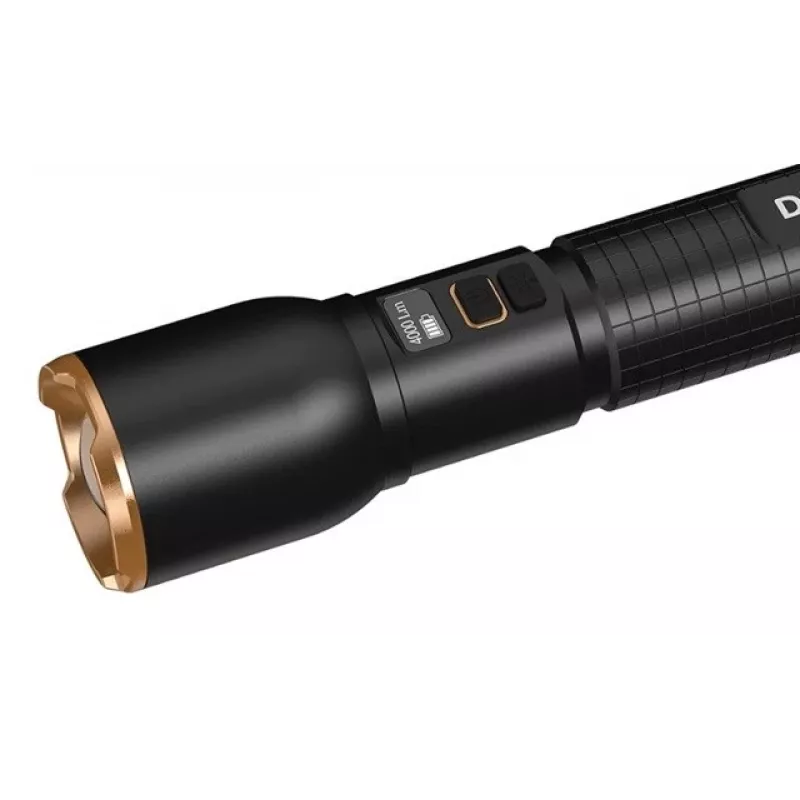 Žibintuvėlis Duracell DF4000R juodas — rankinis įkraunamas žibintuvėlis, kompaktiškas dizainas