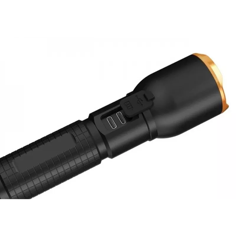 Žibintuvėlis Duracell DF4000R juodas — rankinis įkraunamas žibintuvėlis, kompaktiškas dizainas