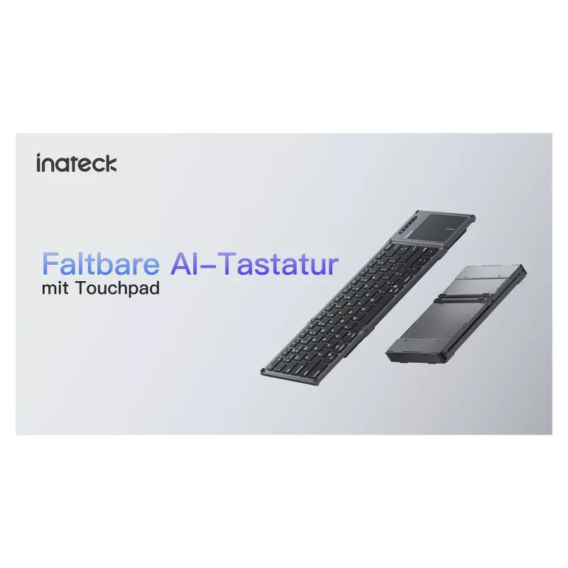 Inateck KB06101_STEEL GRAY klaviatūra Namams RF belaidė + Bluetooth QWERTZ anglų Juoda