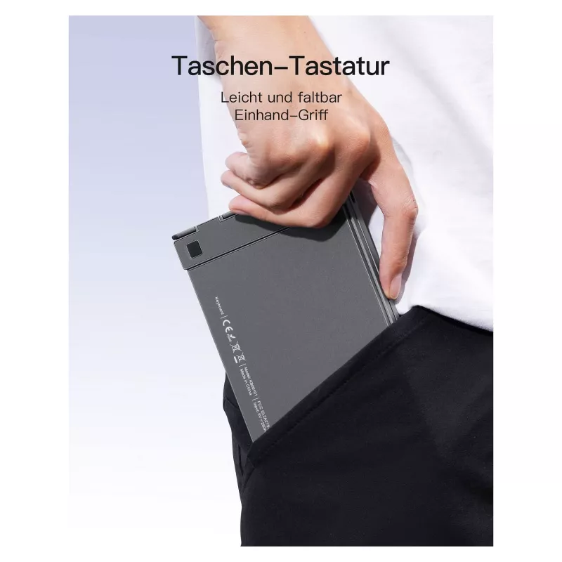 Inateck KB06101_STEEL GRAY klaviatūra Namams RF belaidė + Bluetooth QWERTZ anglų Juoda
