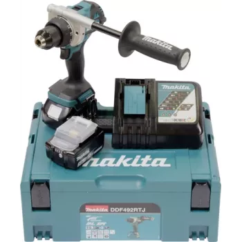 Belaidis gręžtuvas-suktuvas Makita DDF492RTJ 18V su dviem baterijomis