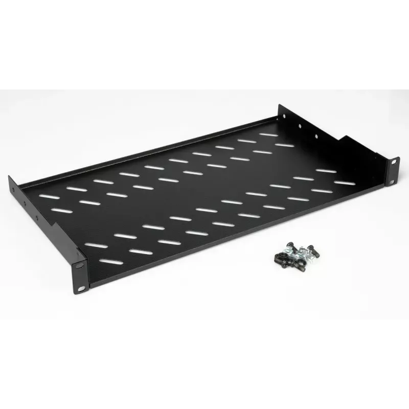 Stovo lentyna EQUIP Fixed Shelf 19 colių, 1U, 400 mm gylio, juoda, 485 mm pločio