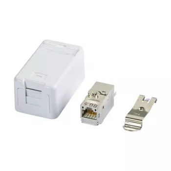 Plokščia RJ-45 moteriška jungtis BTR 130B21D1APL-E Cat6a Balta plokščia